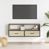 Meuble TV chêne sonoma 100x31x39,5cm bois d'ingénierie et métal