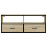 Meuble TV chêne sonoma 100x31x39,5cm bois d'ingénierie et métal