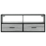 Meuble TV sonoma gris 100x31x39,5 cm bois d'ingénierie et métal