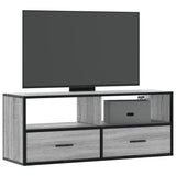 Meuble TV sonoma gris 100x31x39,5 cm bois d'ingénierie et métal