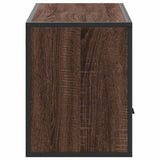 Meuble TV chêne marron 100x31x39,5cm bois d'ingénierie et métal