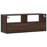 Meuble TV chêne marron 100x31x39,5cm bois d'ingénierie et métal