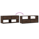 Meuble TV chêne marron 100x31x39,5cm bois d'ingénierie et métal