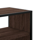 Meuble TV chêne marron 100x31x39,5cm bois d'ingénierie et métal