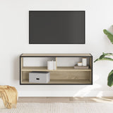 Meuble TV chêne sonoma 100x31x39,5cm bois d'ingénierie et métal