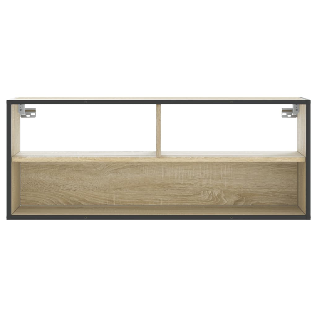 Meuble TV chêne sonoma 100x31x39,5cm bois d'ingénierie et métal