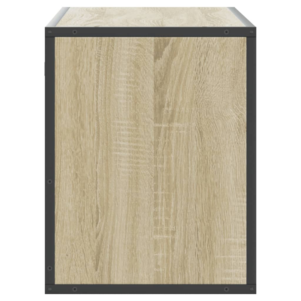 Meuble TV chêne sonoma 100x31x39,5cm bois d'ingénierie et métal