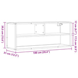 Meuble TV chêne sonoma 100x31x39,5cm bois d'ingénierie et métal