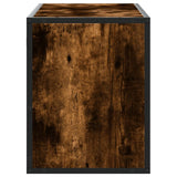 Meuble TV chêne fumé 100x31x39,5 cm bois d'ingénierie et métal