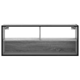 Meuble TV sonoma gris 100x31x39,5 cm bois d'ingénierie et métal