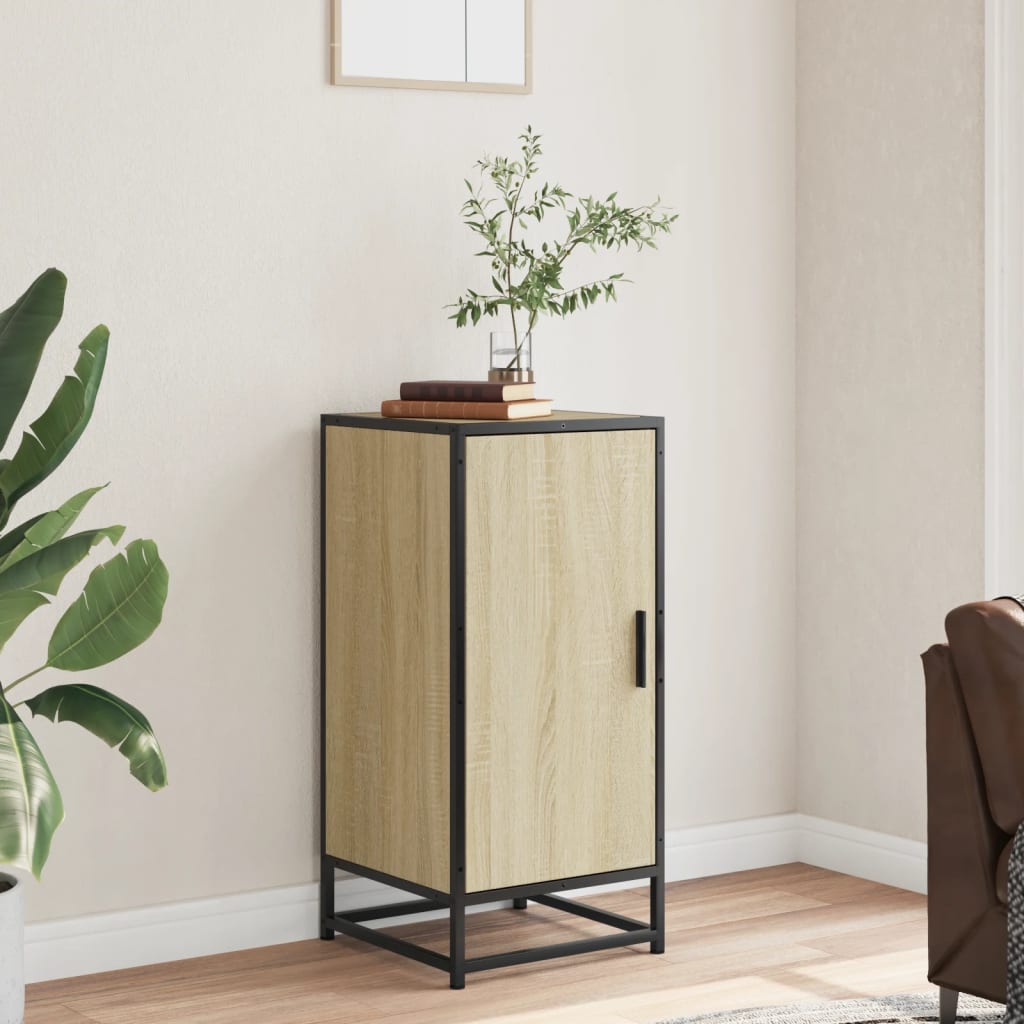 Sonoma oak sideboard 35.5x35x76 cm engineered wood and metal