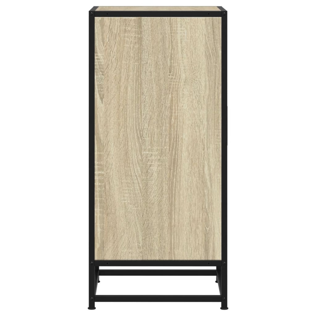 Buffet chêne sonoma 35,5x35x76 cm bois d'ingénierie et métal