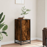 Smoked oak sideboard 35.5x35x76 cm engineered wood and metal