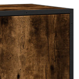 Smoked oak sideboard 35.5x35x76 cm engineered wood and metal