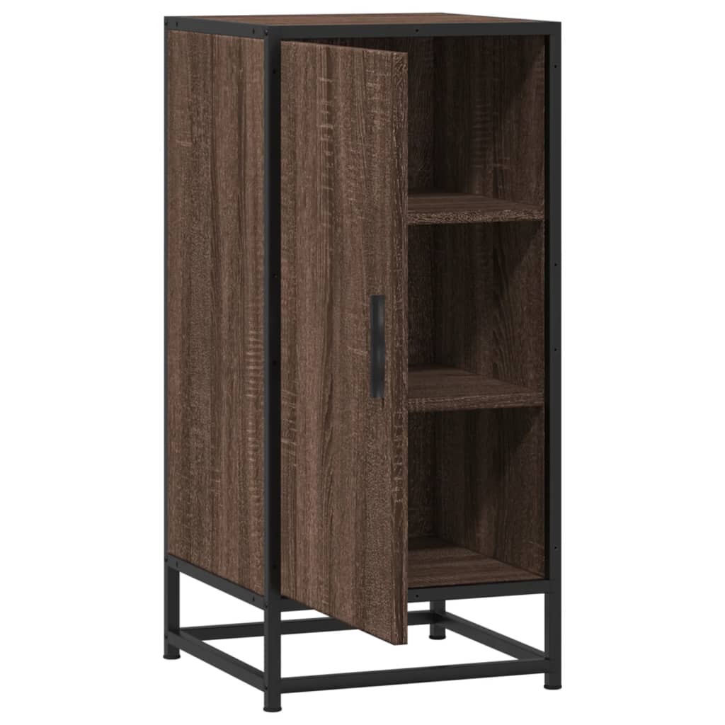 Buffet chêne marron 35,5x35x76 cm bois d'ingénierie et métal