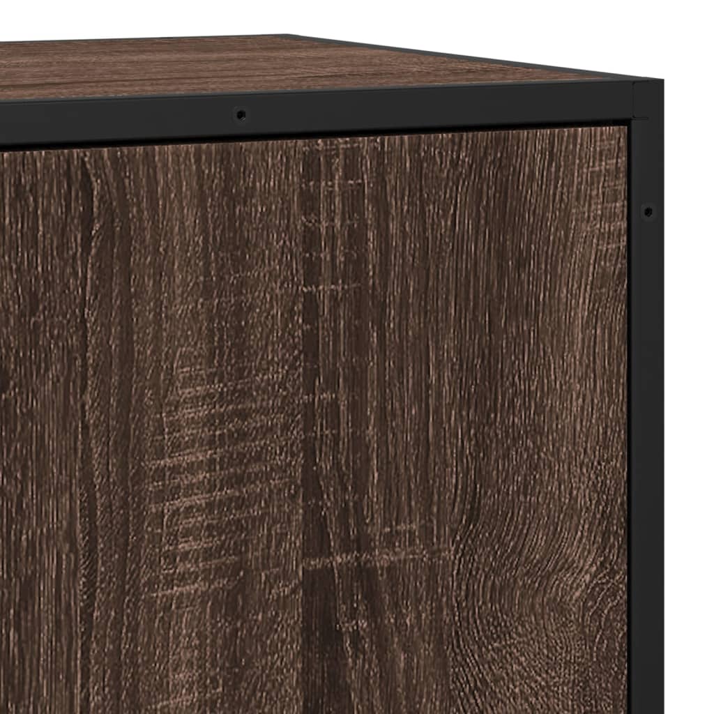 Brown oak sideboard 35.5x35x76 cm engineered wood and metal