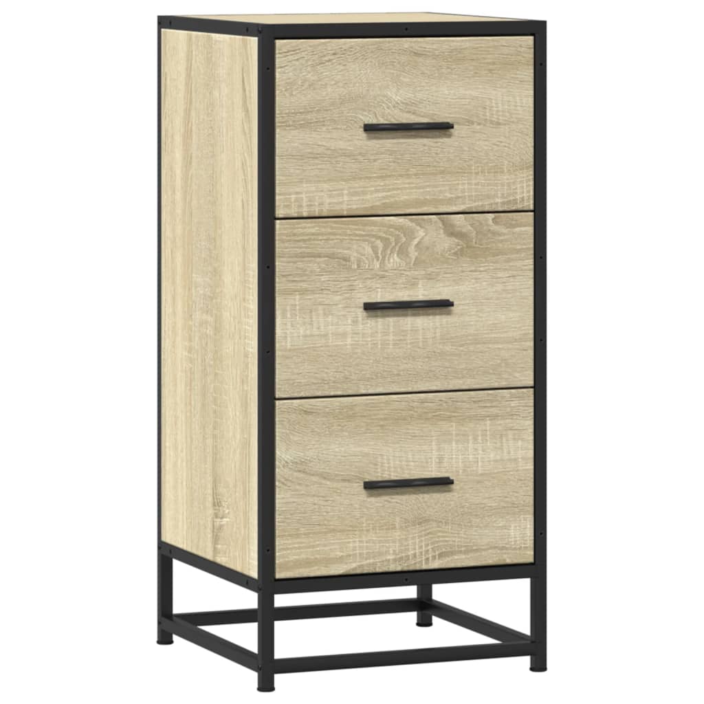 Buffet chêne sonoma 35,5x35x76 cm bois d'ingénierie et métal