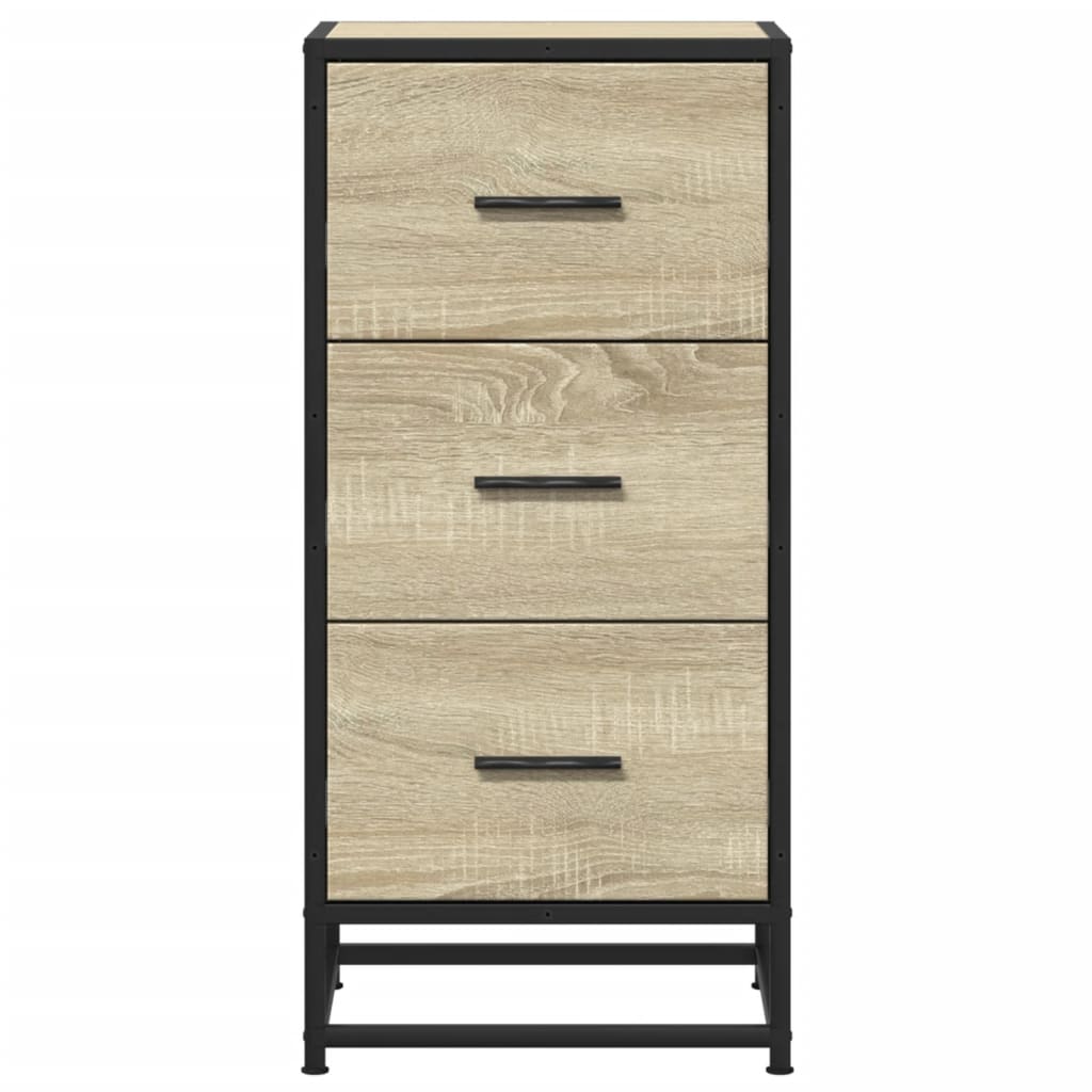 Sonoma oak sideboard 35.5x35x76 cm engineered wood and metal