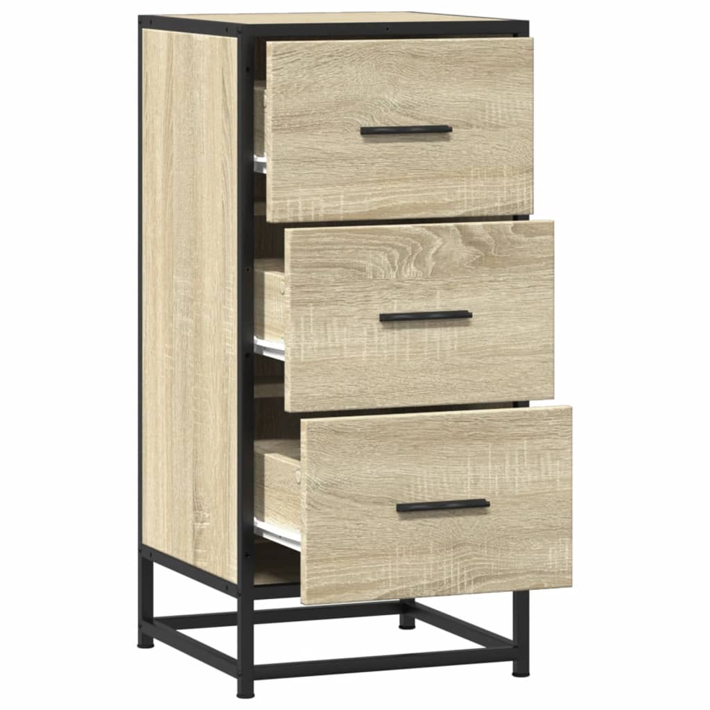 Buffet chêne sonoma 35,5x35x76 cm bois d'ingénierie et métal