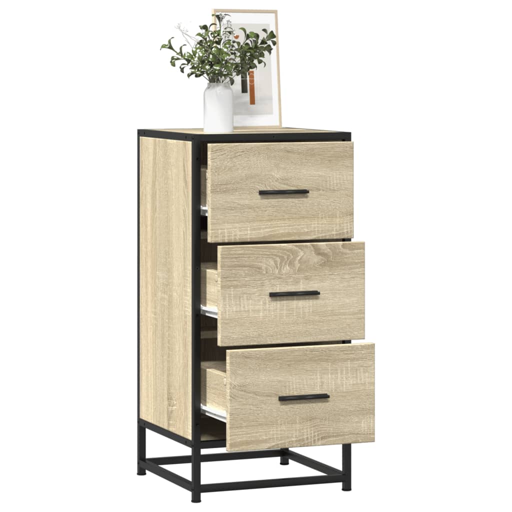 Sonoma oak sideboard 35.5x35x76 cm engineered wood and metal