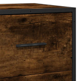 Smoked oak sideboard 35.5x35x76 cm engineered wood and metal