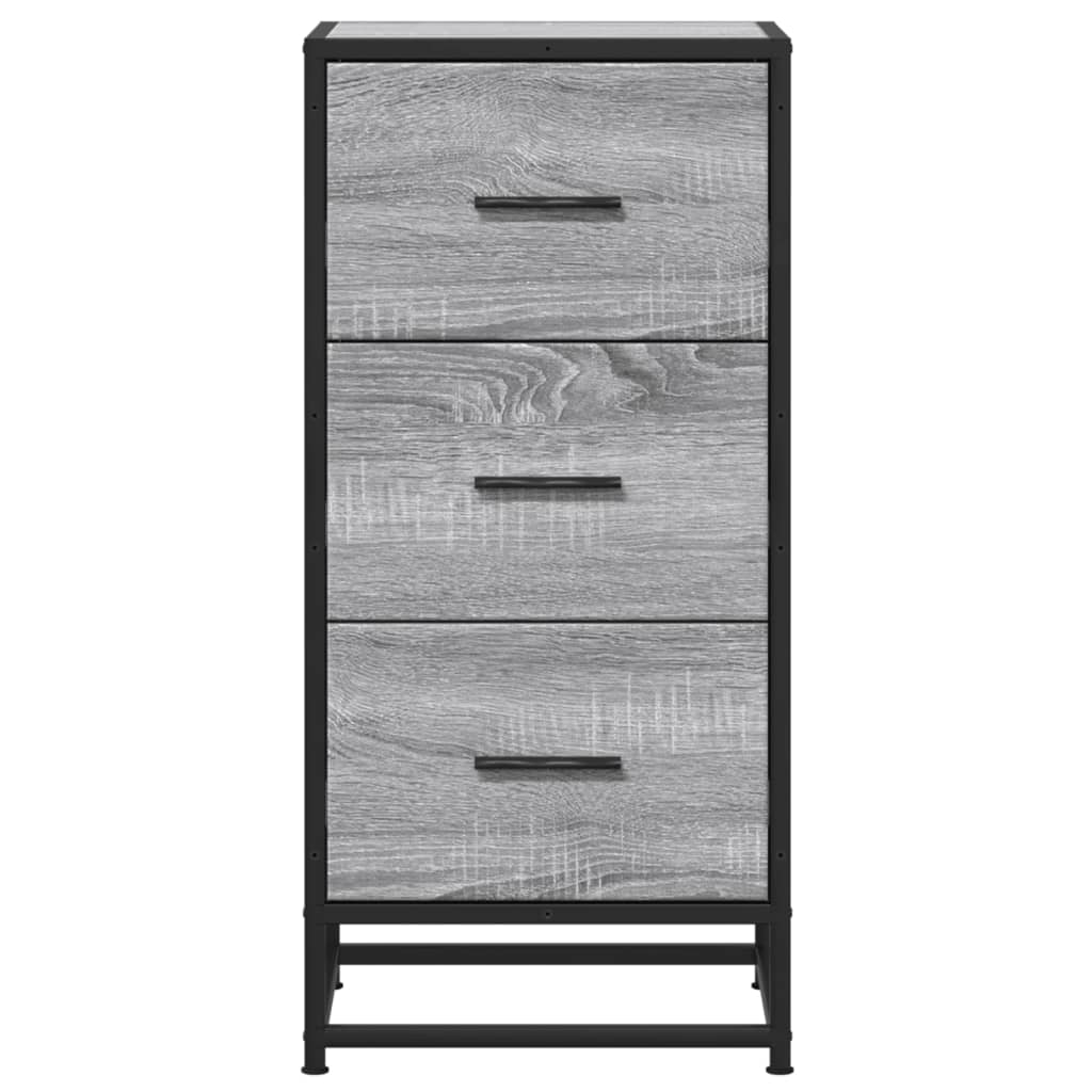 Buffet sonoma gris 35,5x35x76 cm bois d'ingénierie et métal