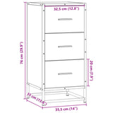 Buffet sonoma gris 35,5x35x76 cm bois d'ingénierie et métal