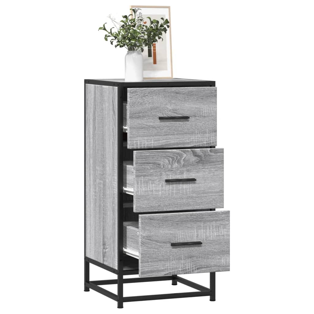 Buffet sonoma gris 35,5x35x76 cm bois d'ingénierie et métal