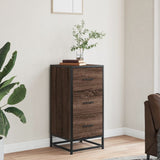 Brown oak sideboard 35.5x35x76 cm engineered wood and metal