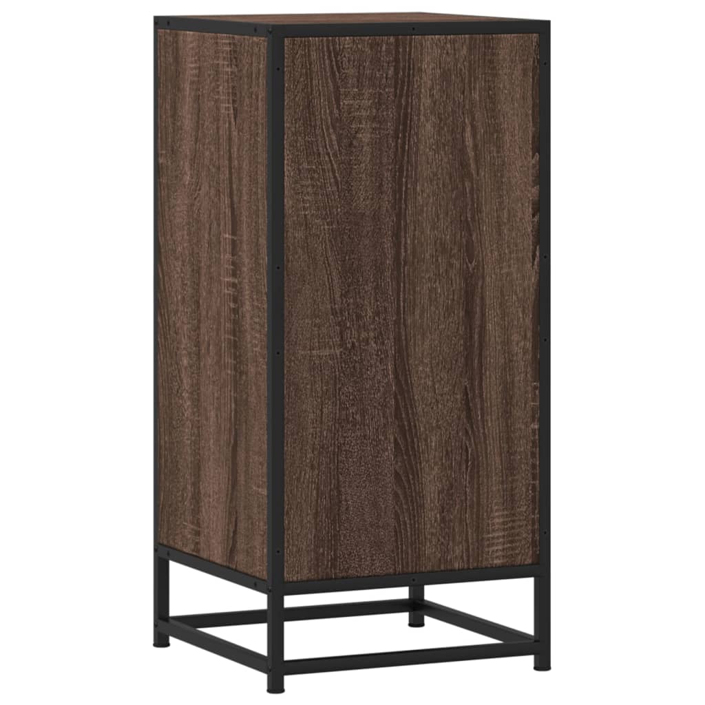 Brown oak sideboard 35.5x35x76 cm engineered wood and metal