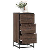 Brown oak sideboard 35.5x35x76 cm engineered wood and metal