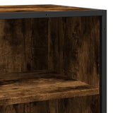 Smoked oak sideboard 35.5x35x76 cm engineered wood and metal