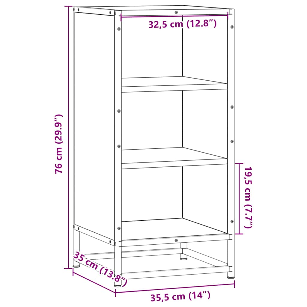 Buffet sonoma gris 35,5x35x76 cm bois d'ingénierie et métal