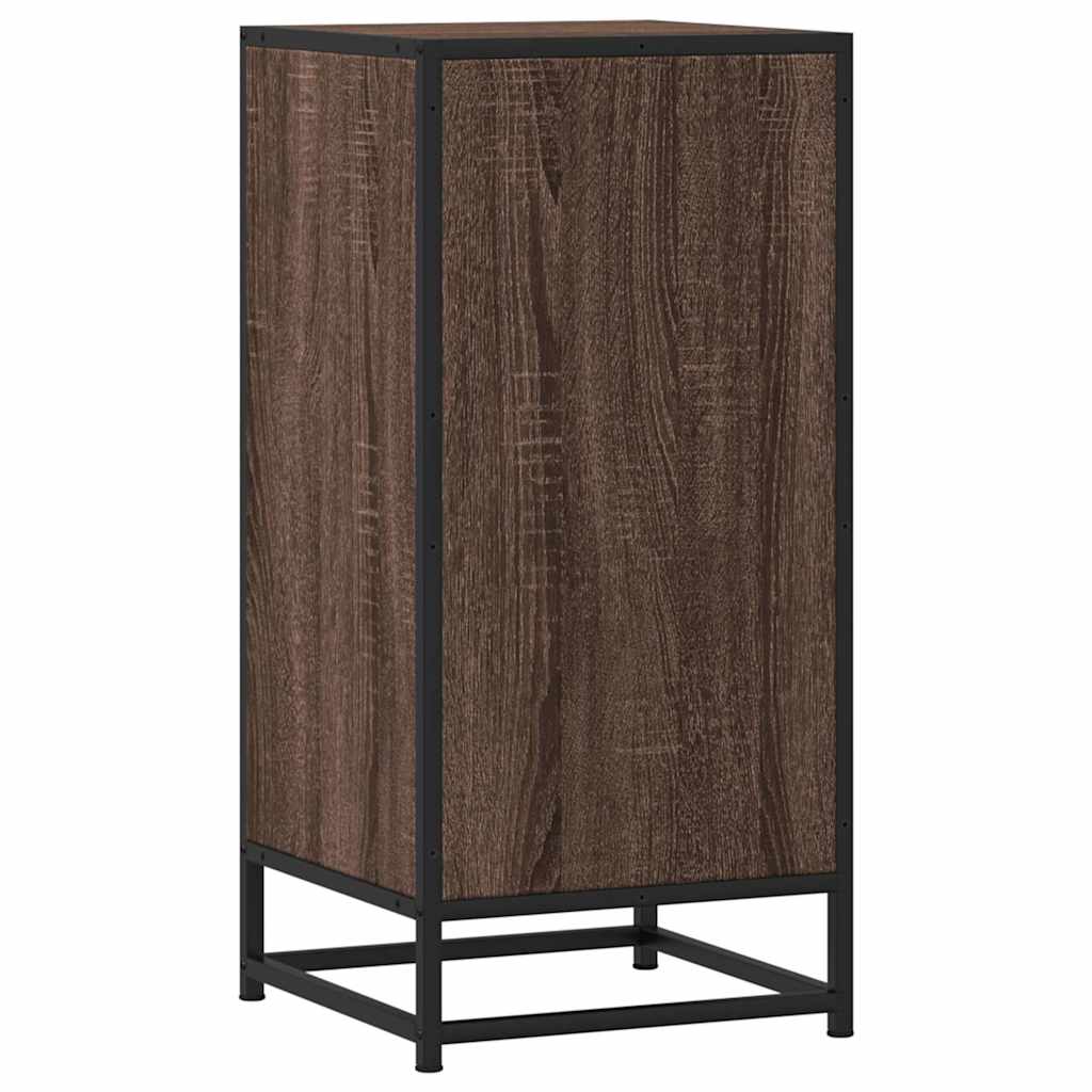 Brown oak sideboard 35.5x35x76 cm engineered wood and metal