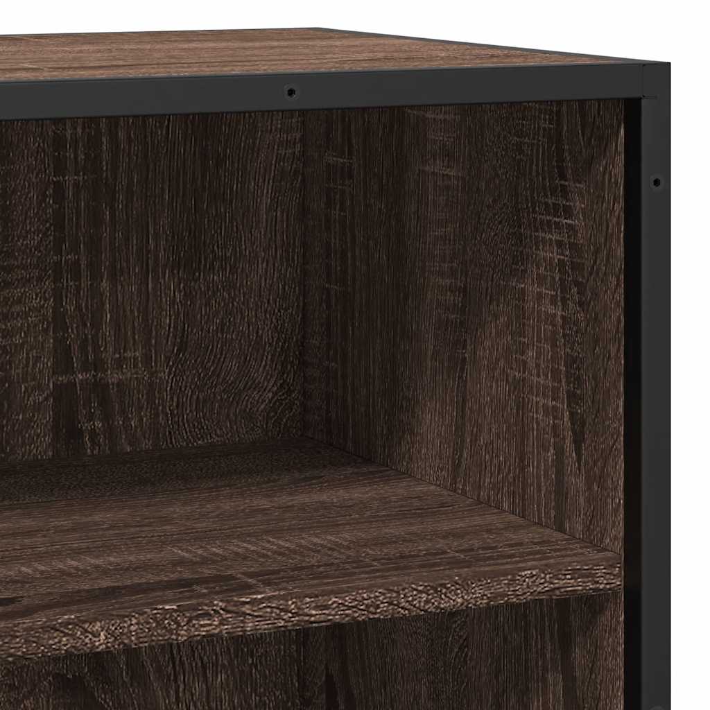 Brown oak sideboard 35.5x35x76 cm engineered wood and metal