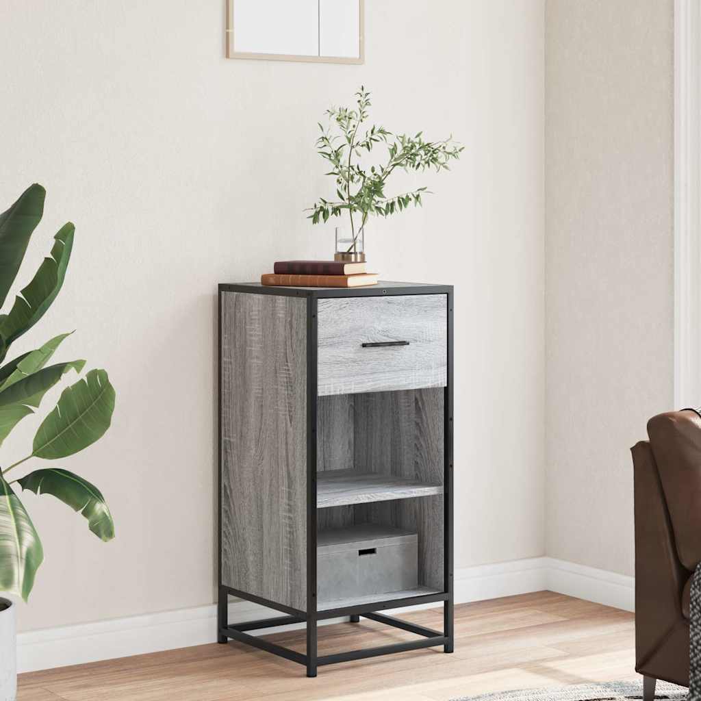 Sonoma gray sideboard 35.5x35x76 cm engineered wood and metal