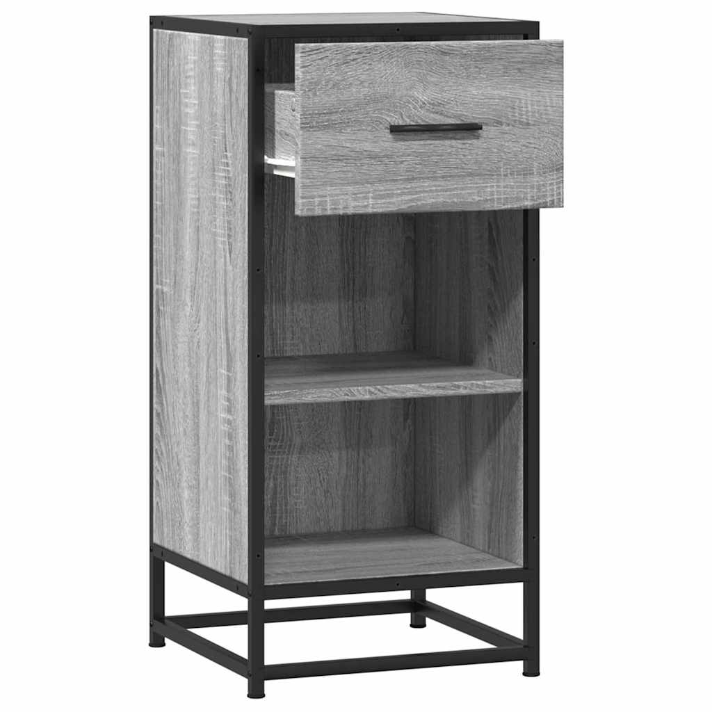 Buffet sonoma gris 35,5x35x76 cm bois d'ingénierie et métal