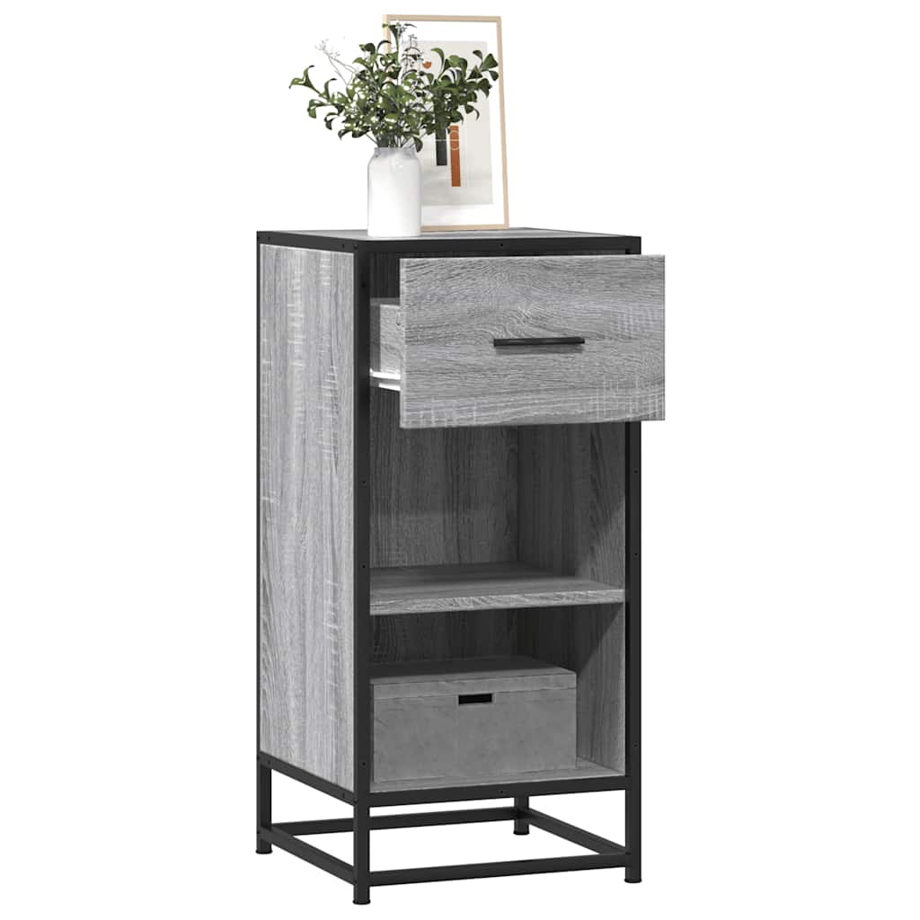 Buffet sonoma gris 35,5x35x76 cm bois d'ingénierie et métal