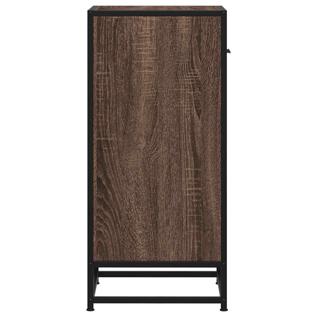 Brown oak sideboard 35.5x35x76 cm engineered wood and metal