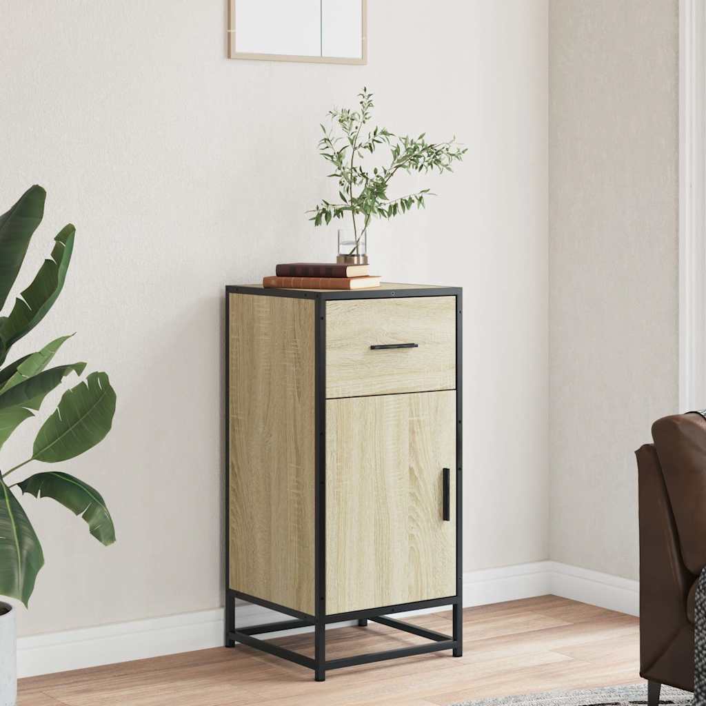 Sonoma oak sideboard 35.5x35x76 cm engineered wood and metal