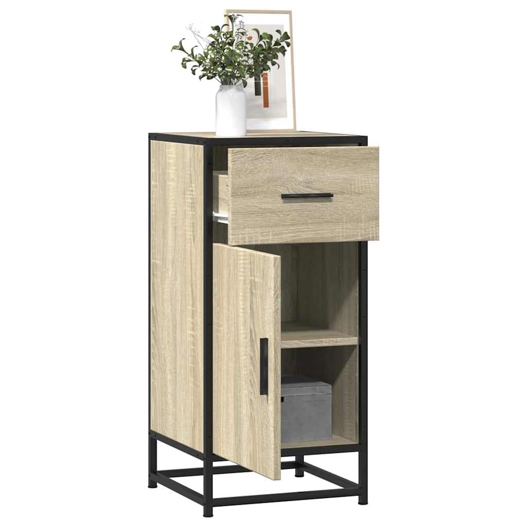 Sonoma oak sideboard 35.5x35x76 cm engineered wood and metal