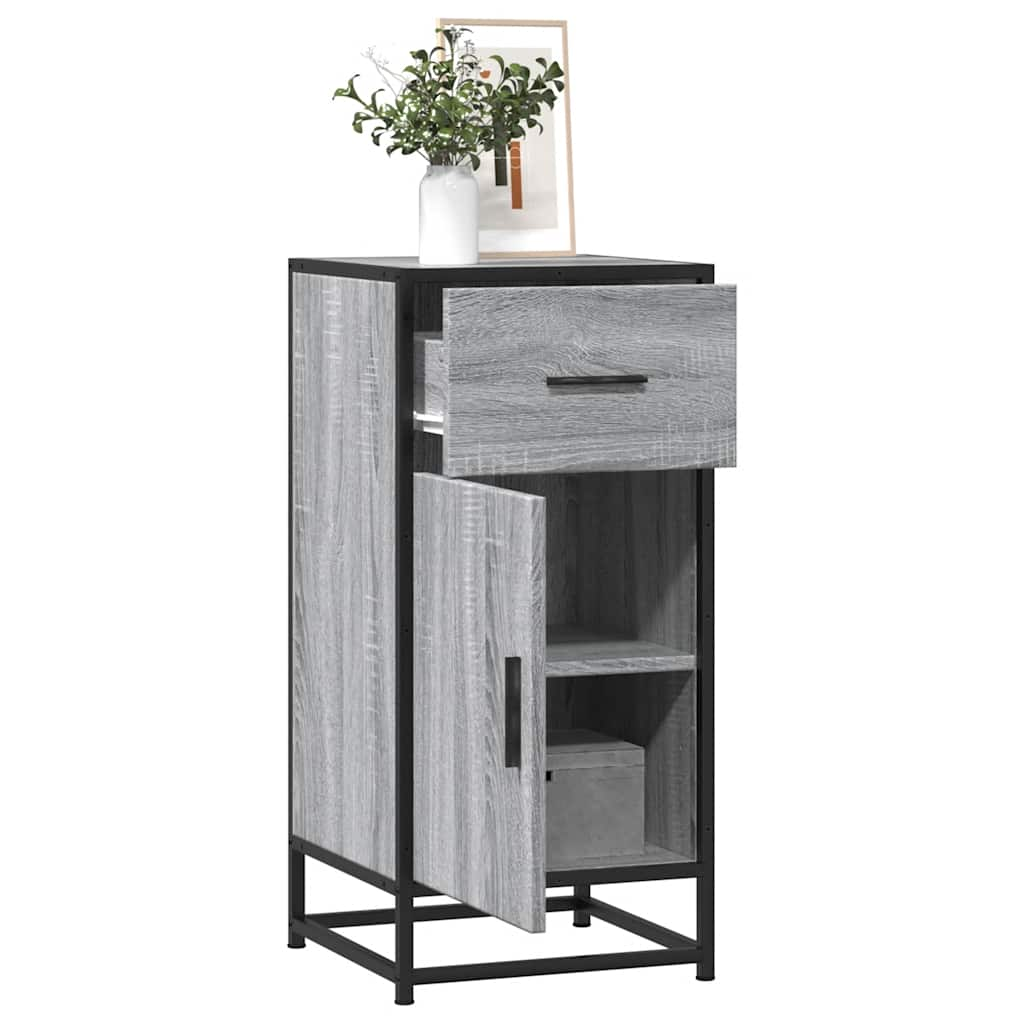 Buffet sonoma gris 35,5x35x76 cm bois d'ingénierie et métal