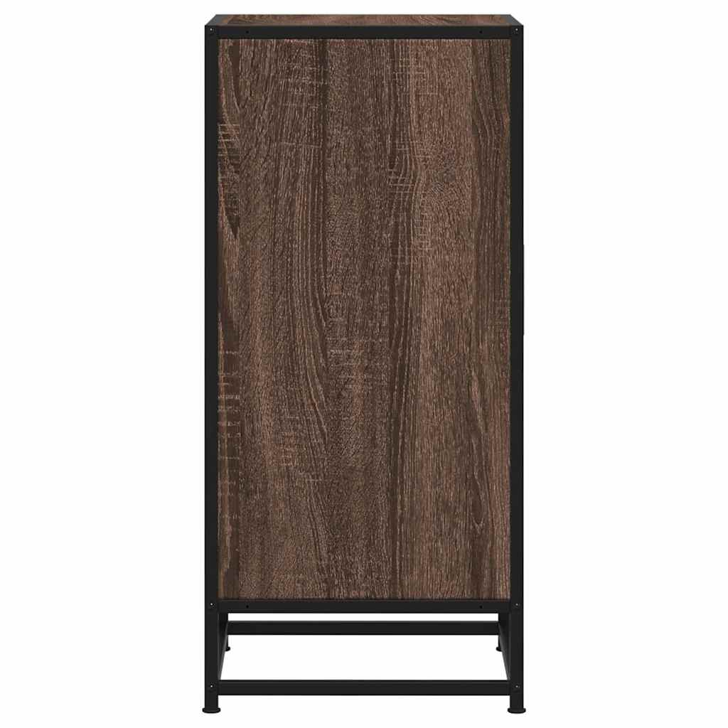 Brown oak sideboard 35.5x35x76 cm engineered wood and metal