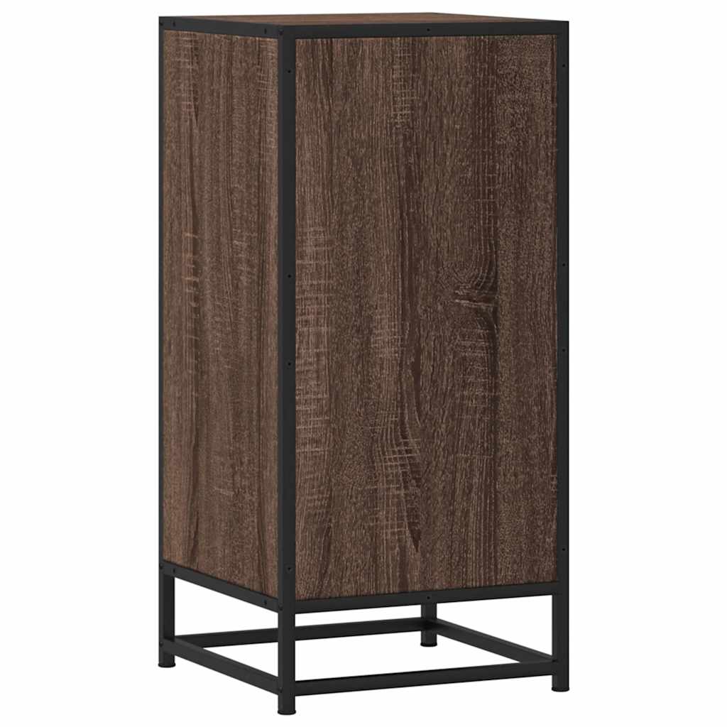 Brown oak sideboard 35.5x35x76 cm engineered wood and metal