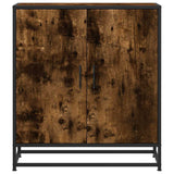 Smoked oak sideboard 68x35x76 cm engineered wood and metal