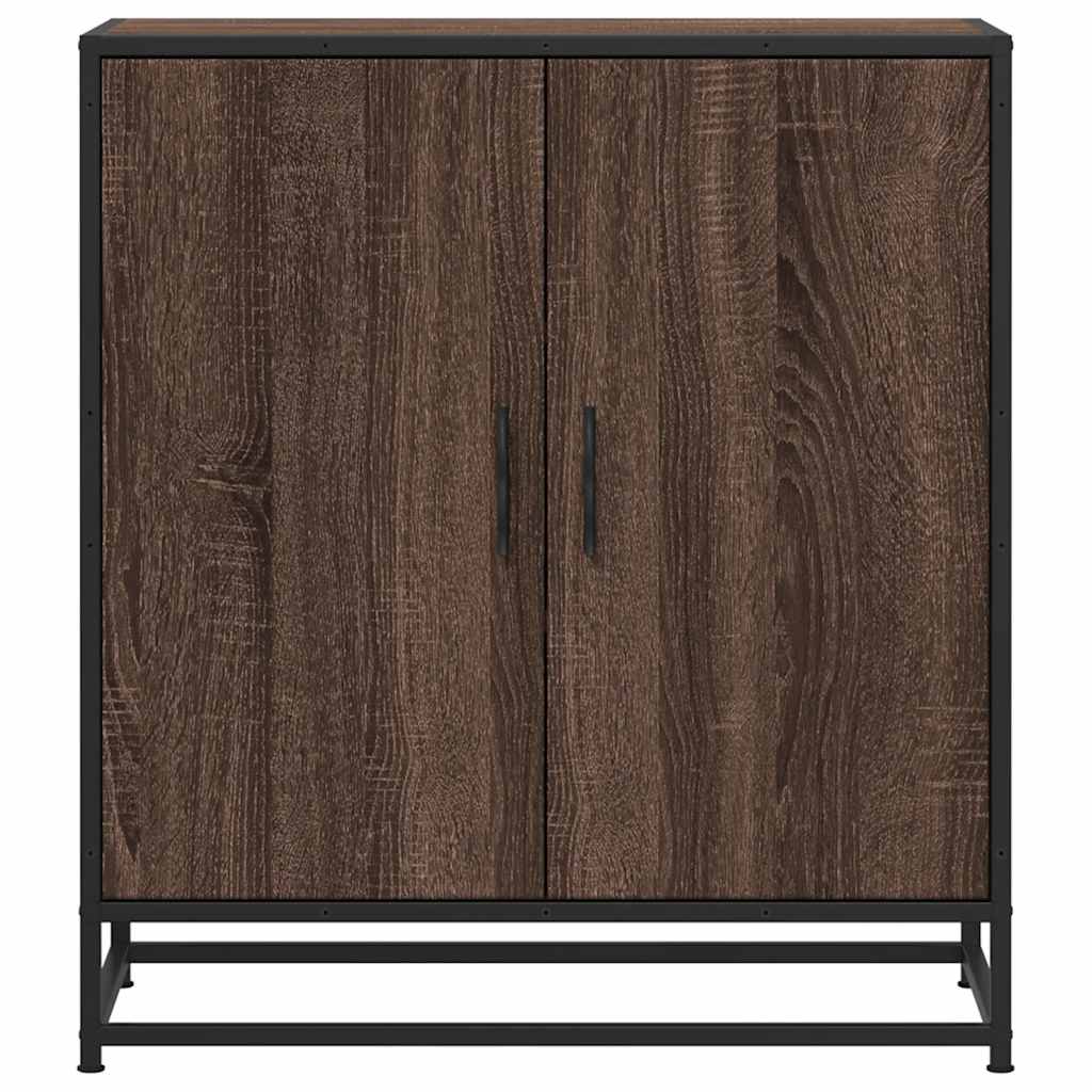 Brown oak sideboard 68x35x76 cm engineered wood and metal