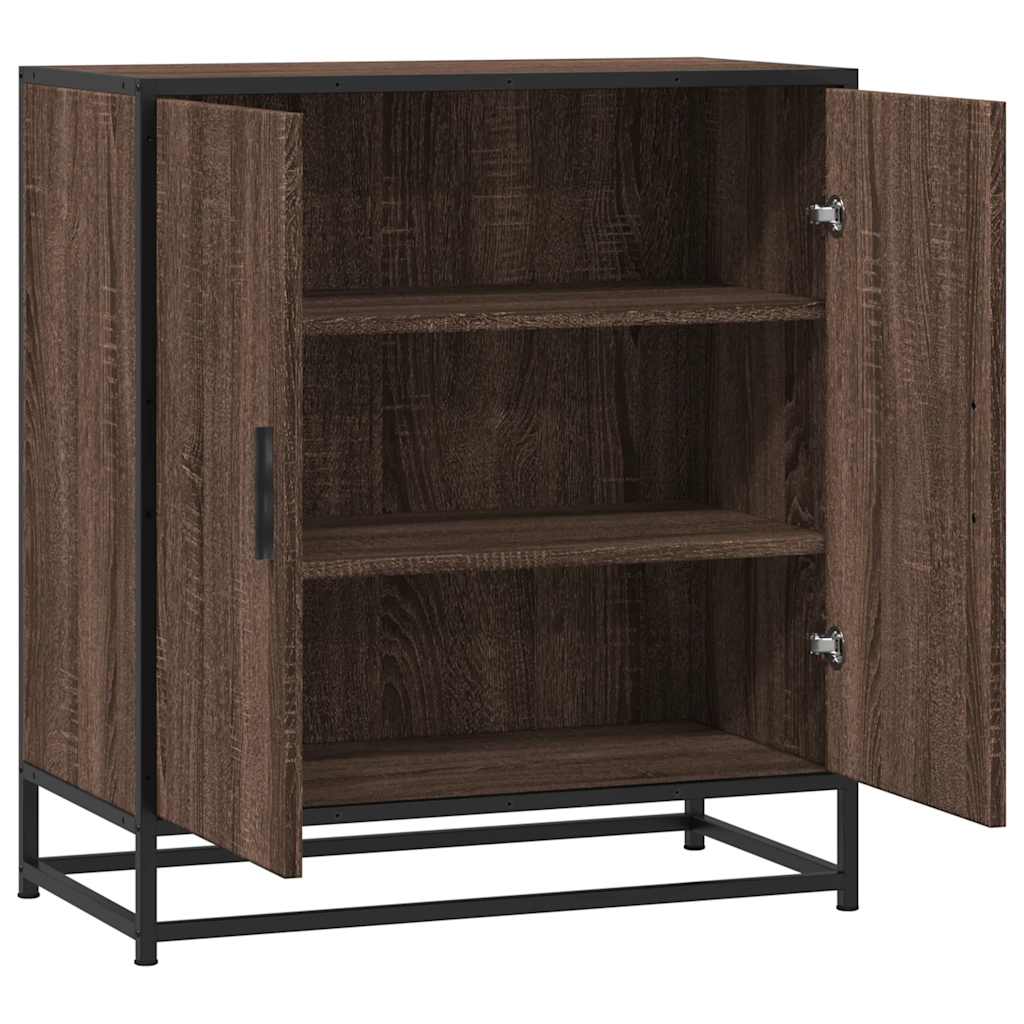 Brown oak sideboard 68x35x76 cm engineered wood and metal