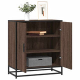 Brown oak sideboard 68x35x76 cm engineered wood and metal