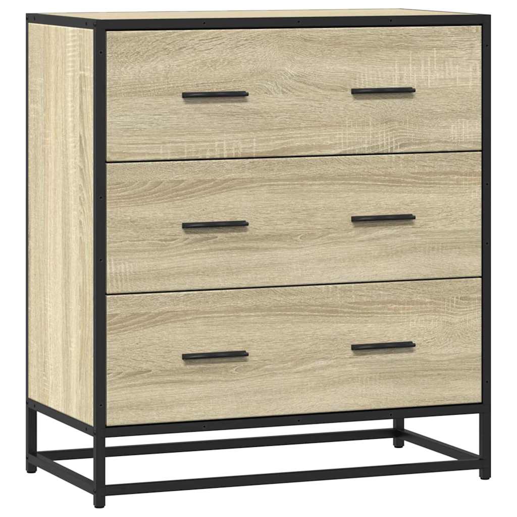 Sonoma oak sideboard 68x35x76 cm engineered wood and metal