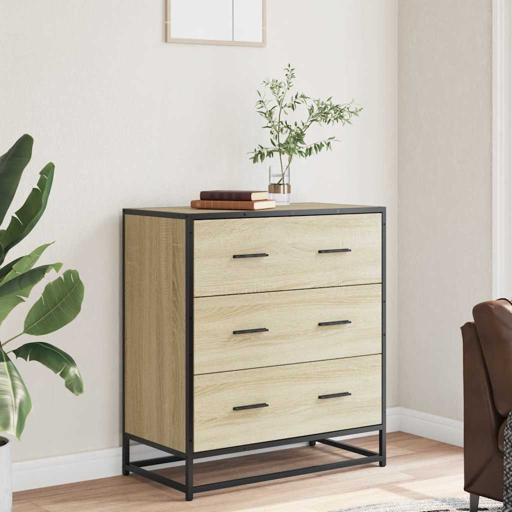 Sonoma oak sideboard 68x35x76 cm engineered wood and metal